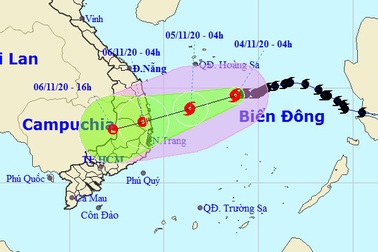 Từ đêm nay nhiều tỉnh Nam Trung Bộ mưa rất to