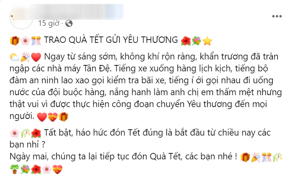Thưởng Tết độc lạ: Cột sẵn quà trên xe hàng nghìn công nhân - 1 Thưởng Tết độc lạ: Cột sẵn quà trên xe hàng nghìn công nhân - 1
