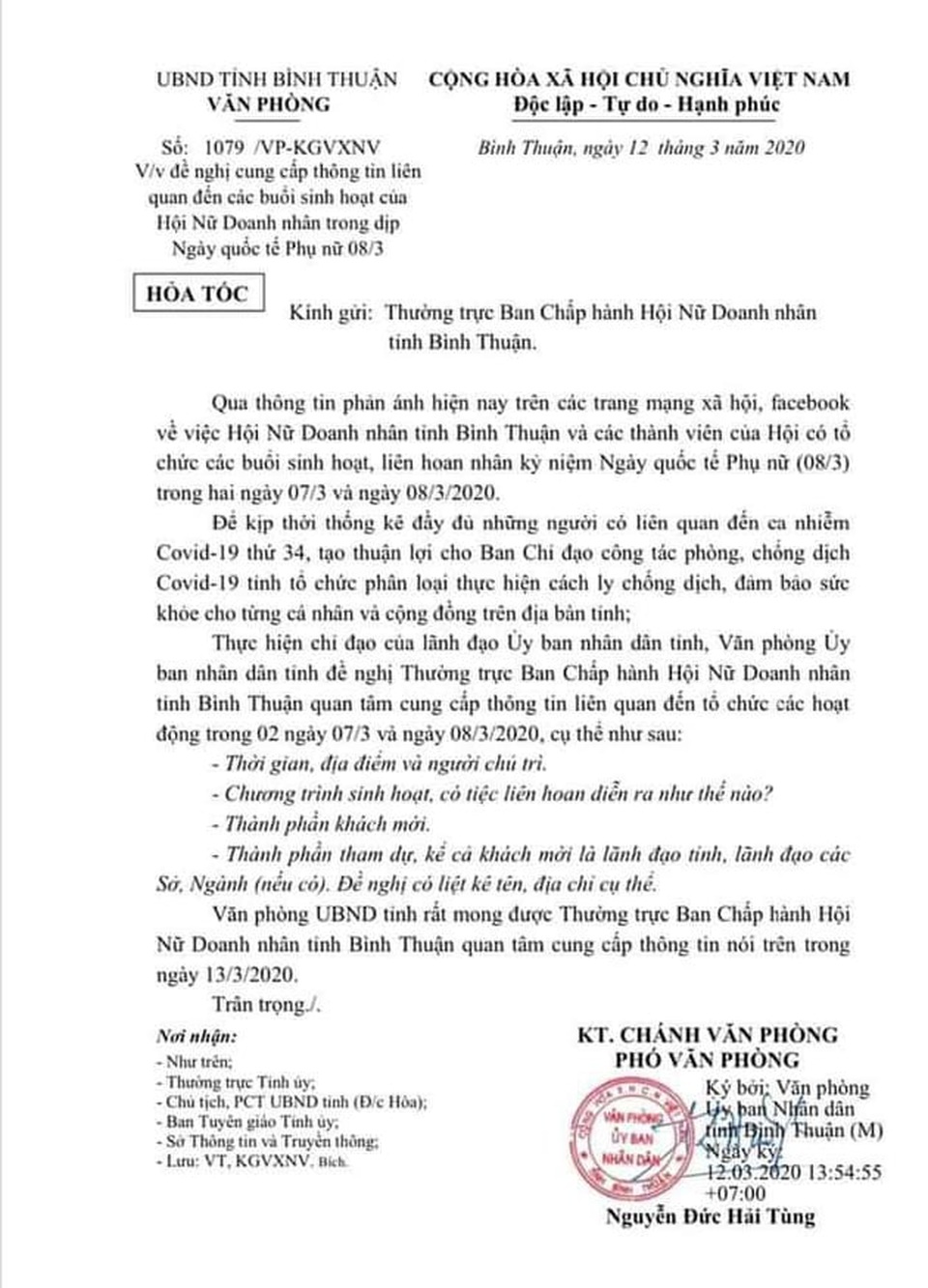 Truy hoạt động của bệnh nhân 34 tại Hội Nữ doanh nhân Bình Thuận - 2 Truy hoạt động của bệnh nhân 34 tại Hội Nữ doanh nhân Bình Thuận - 2