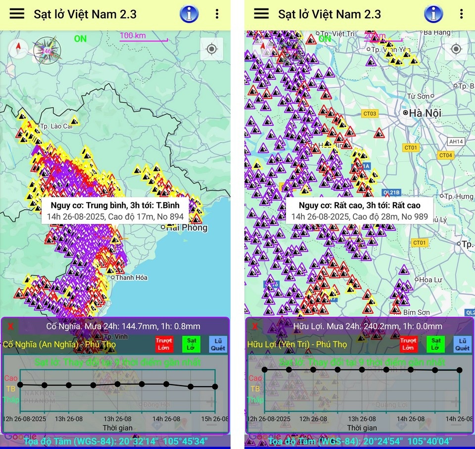 Application to warn of landslide and flash flood risk points in real time - 4 Ứng dụng cảnh báo những điểm nguy cơ sạt lở, lũ quét theo thời gian thực - 4