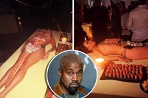 Rapper Kanye West gây phẫn nộ vì đặt tiệc sushi bày trên cơ thể người mẫu