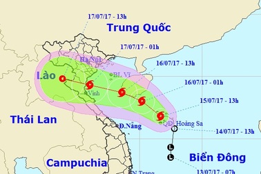 Bão số 2 đang hướng vào các tỉnh Nam Định - Hà Tĩnh