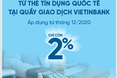 VietinBank ra thông báo về việc điều chỉnh phí rút tiền từ thẻ tín dụng quốc tế