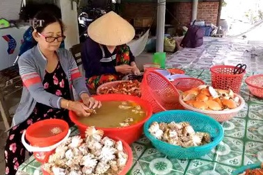 Độc đáo nghề “xẻ thịt” cua ở xứ Đất Mũi