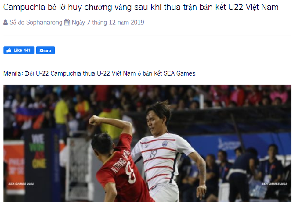 Báo Campuchia tiếc vì đội nhà... lỡ huy chương vàng - 1 Báo Campuchia tiếc vì đội nhà... lỡ huy chương vàng - 1