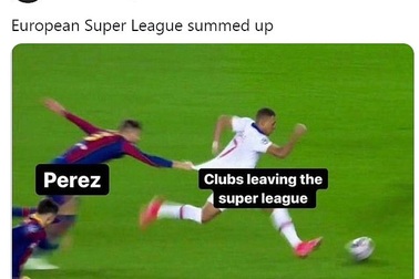 Mạng xã hội tràn ngập ảnh chế sự sụp đổ của European Super League