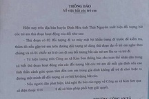 Trưởng công an xã ra thông báo bắt cóc trẻ em gây hoang mang dư luận
