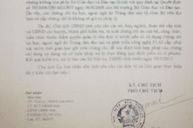 Kiểm tra việc cấp chứng chỉ tin học, ngoại ngữ trái quy định