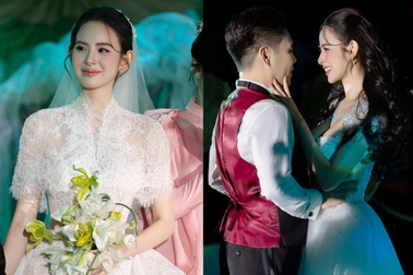 Hương Liên bật khóc bên chồng hơn 12 tuổi trong đám cưới hào môn xa hoa