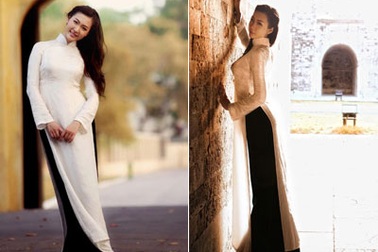 Á hậu Thùy Trang đẹp như mơ với áo dài Đức Hùng