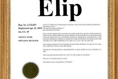 Elip – Thương hiệu được bảo hộ quốc tế