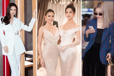 Nam Em nhuộm tóc bạch kim; nổi bật với "cây" đồ hiệu