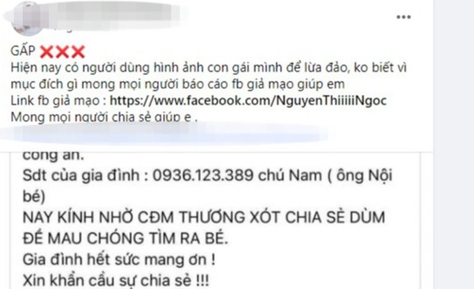 Người mẹ bức xúc khi hình ảnh con gái bị lấy để tung tin giả bị bắt cóc - 2