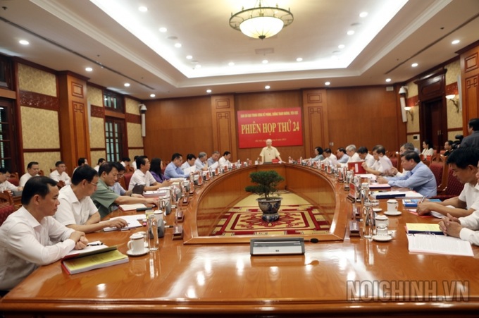 Tổng Bí thư Nguyễn Phú Trọng, Trưởng Ban Chỉ đạo Trung ương về phòng, chống tham nhũng, tiêu cực chủ trì Phiên họp thứ 24. (Ảnh: Ban Nội chính Trung ương).