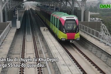 Ngỡ ngàng hình ảnh tàu đường sắt Nhổn - Ga Hà Nội lần đầu chạy thử