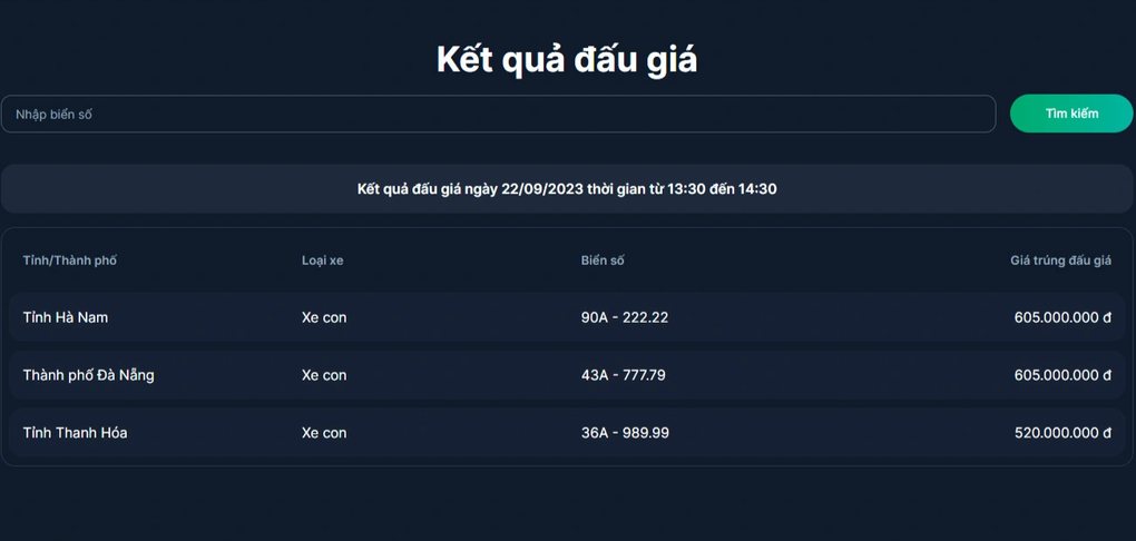 Biển số ô tô Hà Nam 90A-222.22 được chốt với giá 605 triệu đồng - 1 Biển số ô tô Hà Nam 90A-222.22 được chốt với giá 605 triệu đồng - 1