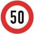 Số 50 ghi trên biển báo dưới đây có ý nghĩa như thế nào?