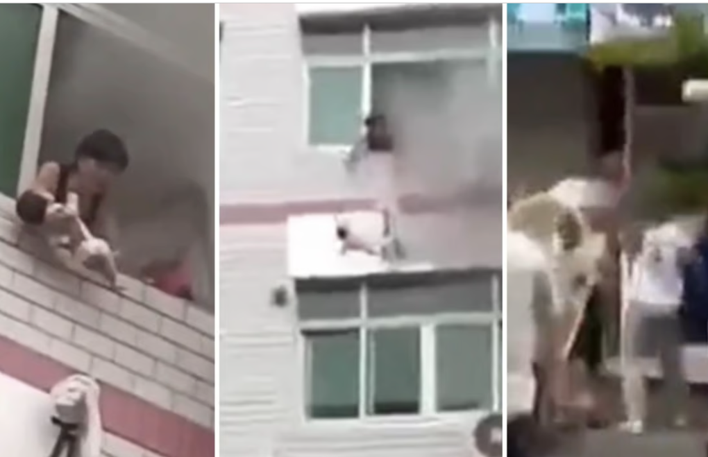 Cháy nhà, bà mẹ Trung Quốc buộc phải ném con từ tầng 3 - 1 Cháy nhà, bà mẹ Trung Quốc buộc phải ném con từ tầng 3 - 1