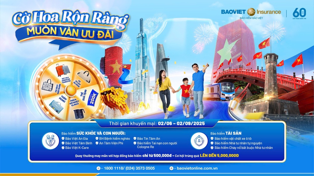 ដើម្បីអបអរសាទរខួបលើកទី 80 នៃទិវាជាតិធានារ៉ាប់រង Bao Viet Insurance អរគុណអតិថិជនដែលមានអំណោយចំនួន 12,000 - 1 Hướng tới đại lễ 80 năm Quốc khánh, Bảo hiểm Bảo Việt tri ân khách hàng 12.000 quà tặng - 1
