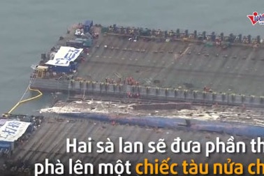 Toàn cảnh trục vớt phà Sewol ở độ sâu 40m