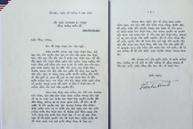 Công bố bức thư Bác Hồ gửi Tổng thống Mỹ trước khi qua đời