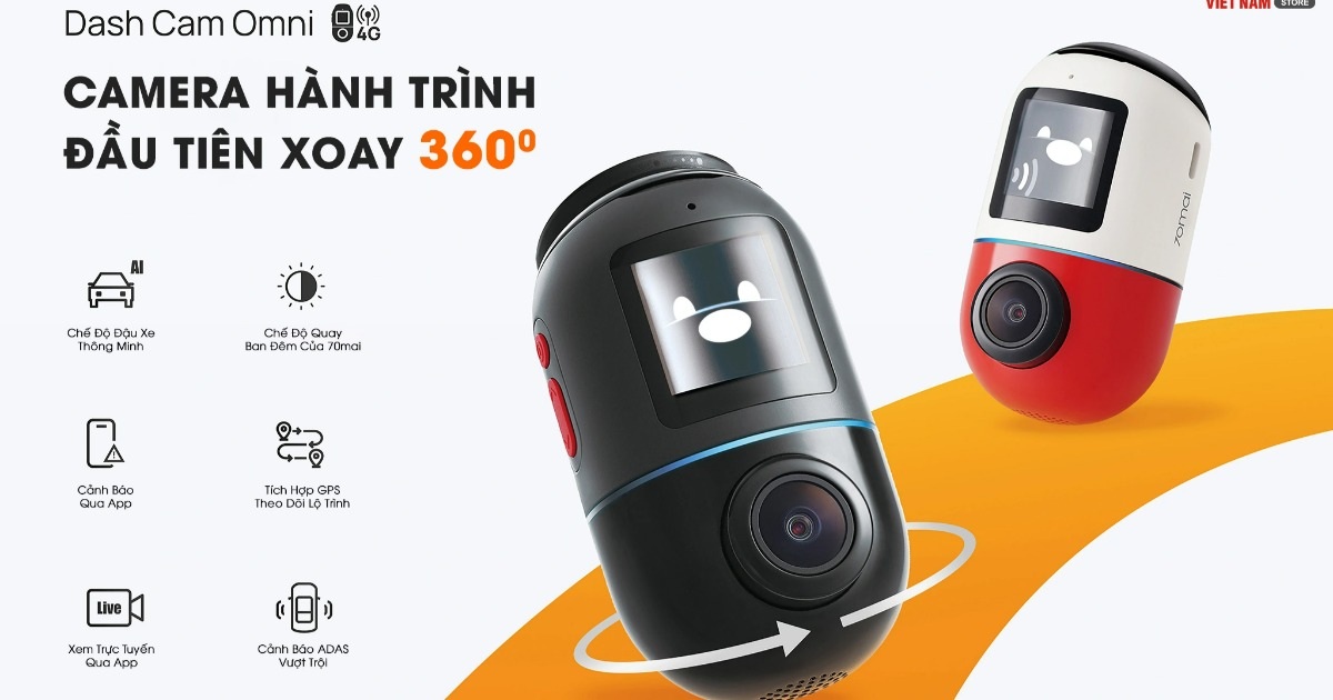 70mai Việt Nam ra mắt camera hành trình Omni X200 xoay 360 độ