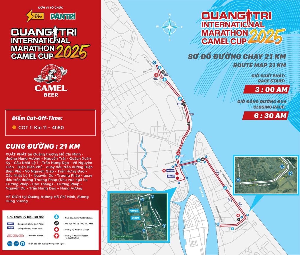 ផ្លូវប្រណាំងនៅ Quang Tri International Marathon 2025 - Camel Cup - ៣ Lộ trình thi đấu tại Quang Tri International Marathon 2025 - Camel Cup - 3