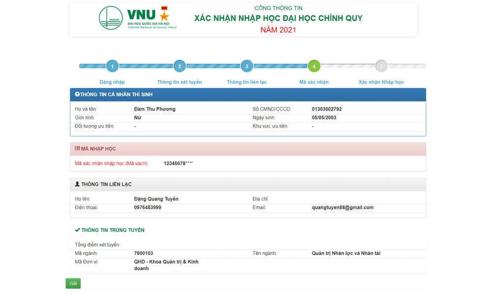 Thí sinh xác nhận nhập học trực tuyến vào ĐH Quốc gia Hà Nội từ ngày 17/9 - 6 Thí sinh xác nhận nhập học trực tuyến vào ĐH Quốc gia Hà Nội từ ngày 17/9 - 6