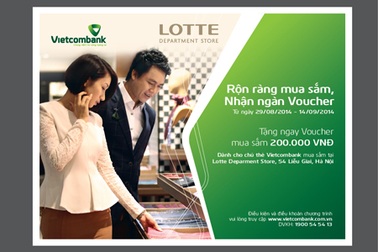 VietcomBank và Lotte phối hợp triển khai chương trình “Rộn ràng mua sắm, nhận ngay voucher”