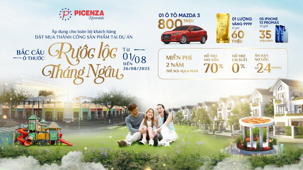 Picenza Riverside dành gần 40 lượng vàng tặng khách hàng - 4 Picenza Riverside dành gần 40 lượng vàng tặng khách hàng - 4