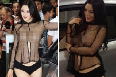 “Hoảng hốt” với trang phục “lưới đánh cá” của người mẫu xe hơi 