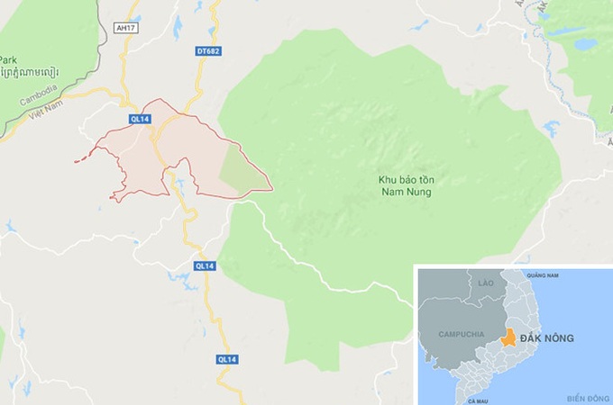 Xã Nam Bình nơi xảy ra sự việc. Ảnh: Google Maps.