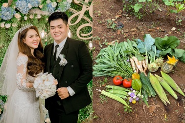 Cặp vợ chồng son "hưởng trăng mật" bằng cách làm vườn, trồng rau ở Đắk Nông