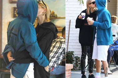 Justin Bieber “khóa môi” Hailey Baldwin trên phố