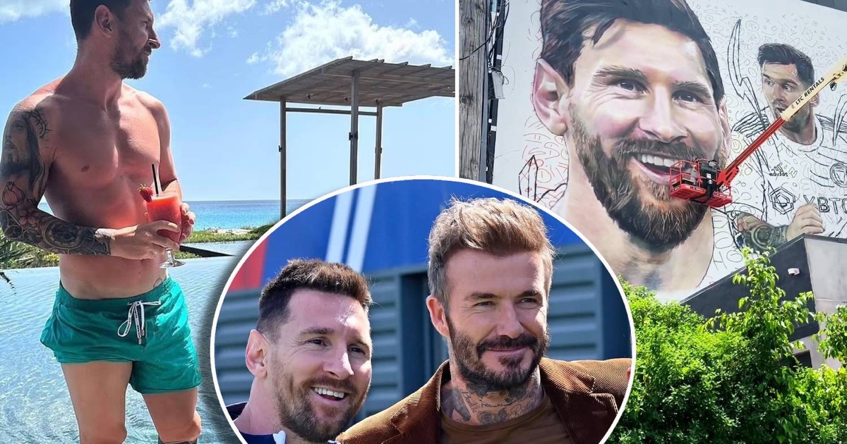 David Beckham tự tay thực hiện bức tranh tường chào đón Messi | Báo Dân trí