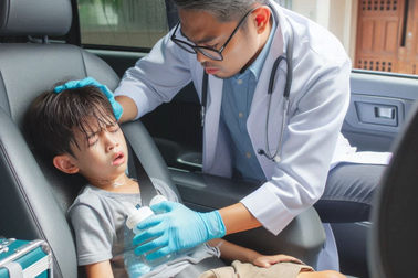 Làm gì khi phát hiện trẻ bị sốc nhiệt trong ô tô đóng kín?