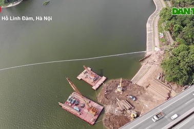 Hà Nội: Bắt đầu lấp một góc hồ Linh Đàm, thi công 2 cầu vượt