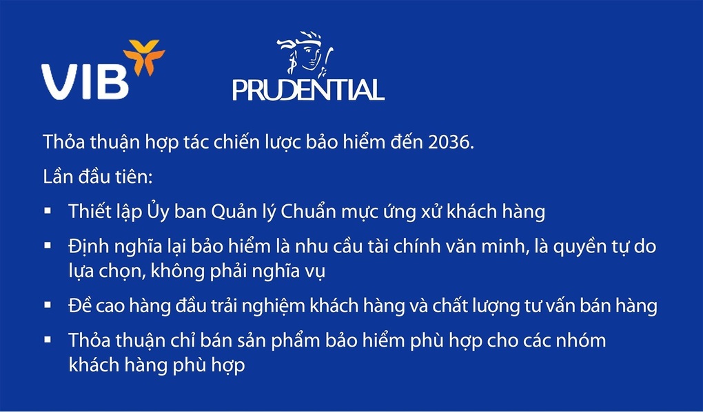 Prudential Việt Nam và VIB hướng tới thiết lập chuẩn mực bancassurance mới - 1 Prudential Việt Nam và VIB hướng tới thiết lập chuẩn mực bancassurance mới - 1