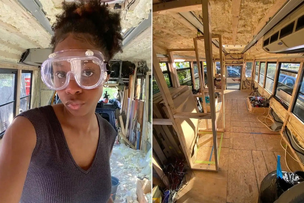 Cô gái cải tạo xe buýt thành chỗ ở để khỏi phải thuê nhà - 1 Cô gái cải tạo xe buýt thành chỗ ở để khỏi phải thuê nhà - 1