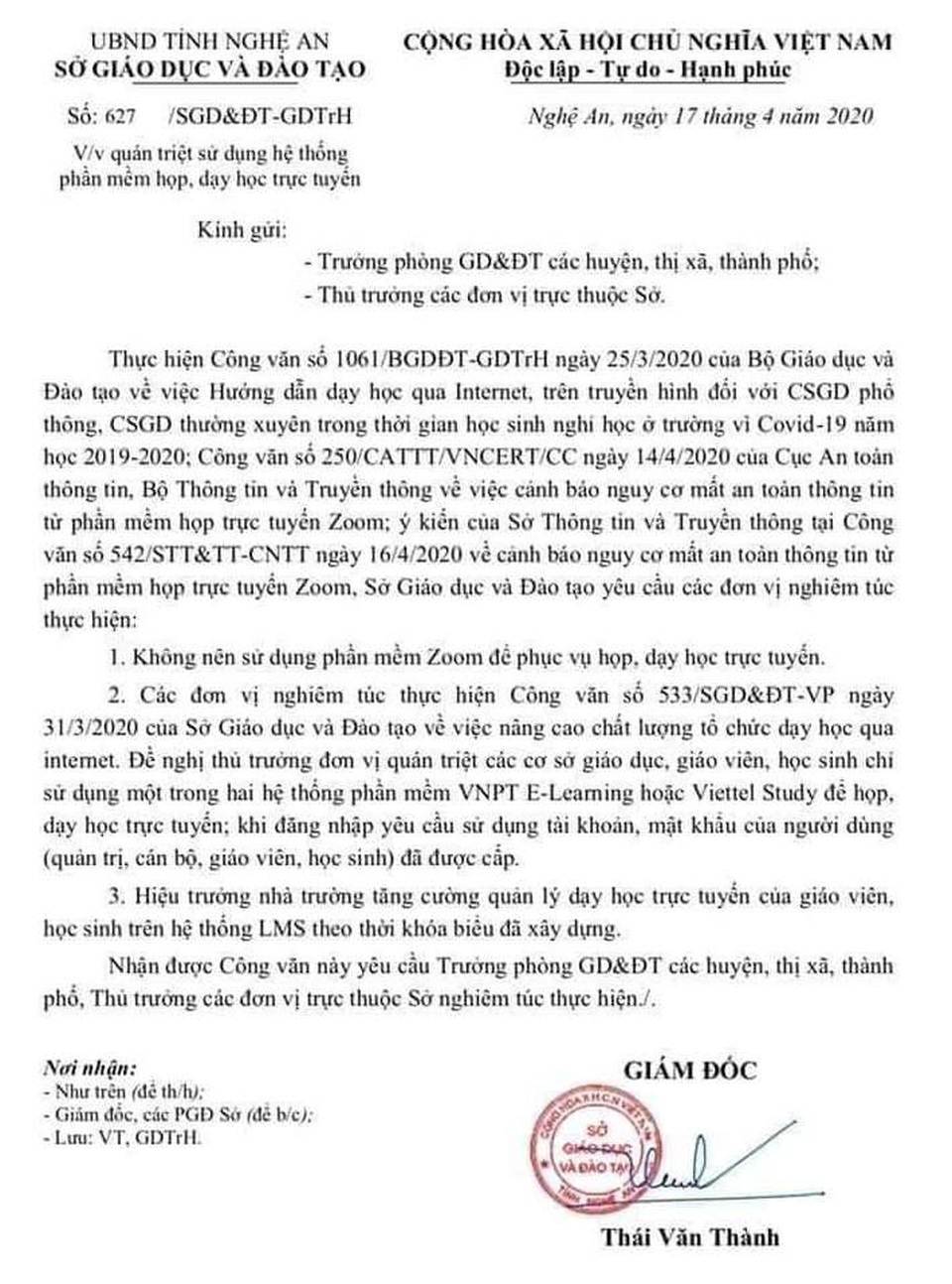 Các trường không sử dụng phần mềm Zoom phục vụ họp, dạy học trực tuyến - 1 Các trường không sử dụng phần mềm Zoom phục vụ họp, dạy học trực tuyến - 1
