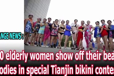 Các quý bà U60 trình diễn bikini trên phố