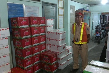 Bắt xe tải chở gần 3 tấn trái cây Trung Quốc