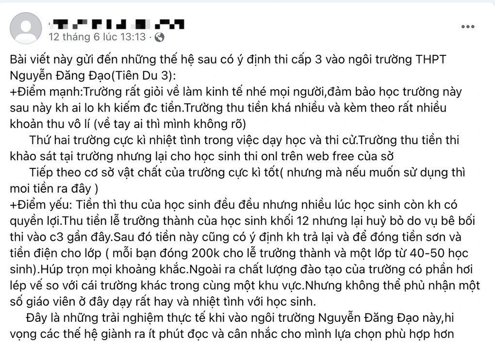 Sau nghi án chụp bài thi trong WC, trường bị tố thu tiền chống trượt - 1 Sau nghi án chụp bài thi trong WC, trường bị tố thu tiền chống trượt - 1