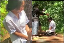 Nữ sinh bị bắt quỳ giữa đường, đánh chảy máu mũi