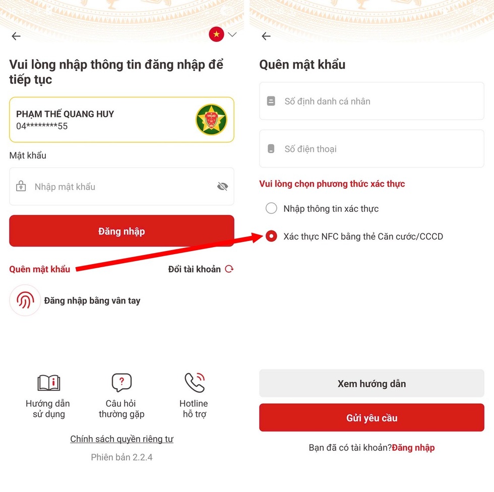 Cách xử lý trong trường hợp quên mật khẩu đăng nhập ứng dụng VNeID - 4