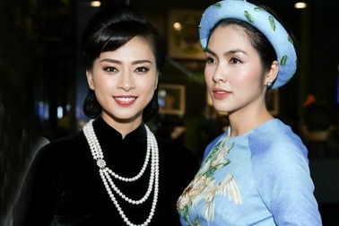 Hà Tăng diện áo dài tha thướt chúc mừng Ngô Thanh Vân