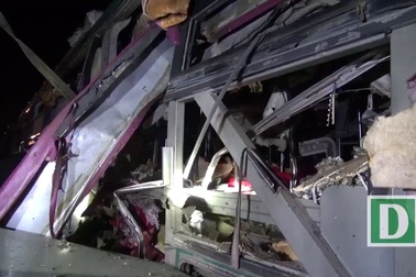 Hiện trường vụ nổ xe khách kinh hoàng tại Bắc Ninh