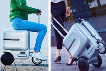 Lần đầu tiên cảnh sát Nhật phạt một phụ nữ "cưỡi" vali điện đi trên vỉa hè