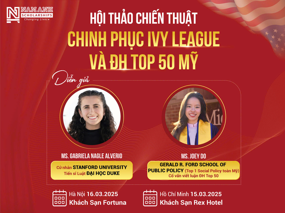Sắp diễn ra hội thảo Chiến thuật chinh phục Ivy League và top 50 Mỹ - 3 Sắp diễn ra hội thảo Chiến thuật chinh phục Ivy League và top 50 Mỹ - 3