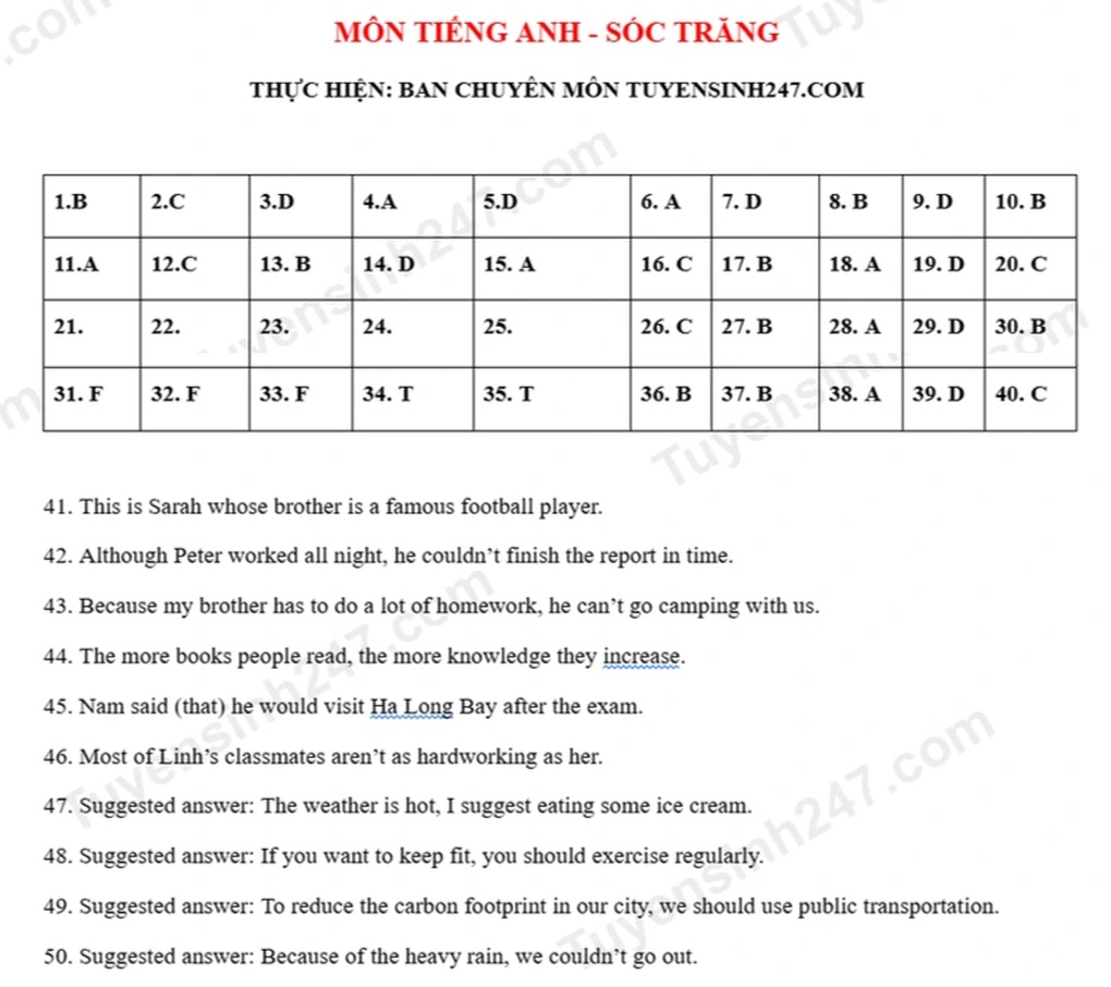 Đề thi và đáp án 3 môn vào lớp 10 năm 2025 tỉnh Sóc Trăng - 10 Đề thi và đáp án 3 môn vào lớp 10 năm 2025 tỉnh Sóc Trăng - 10